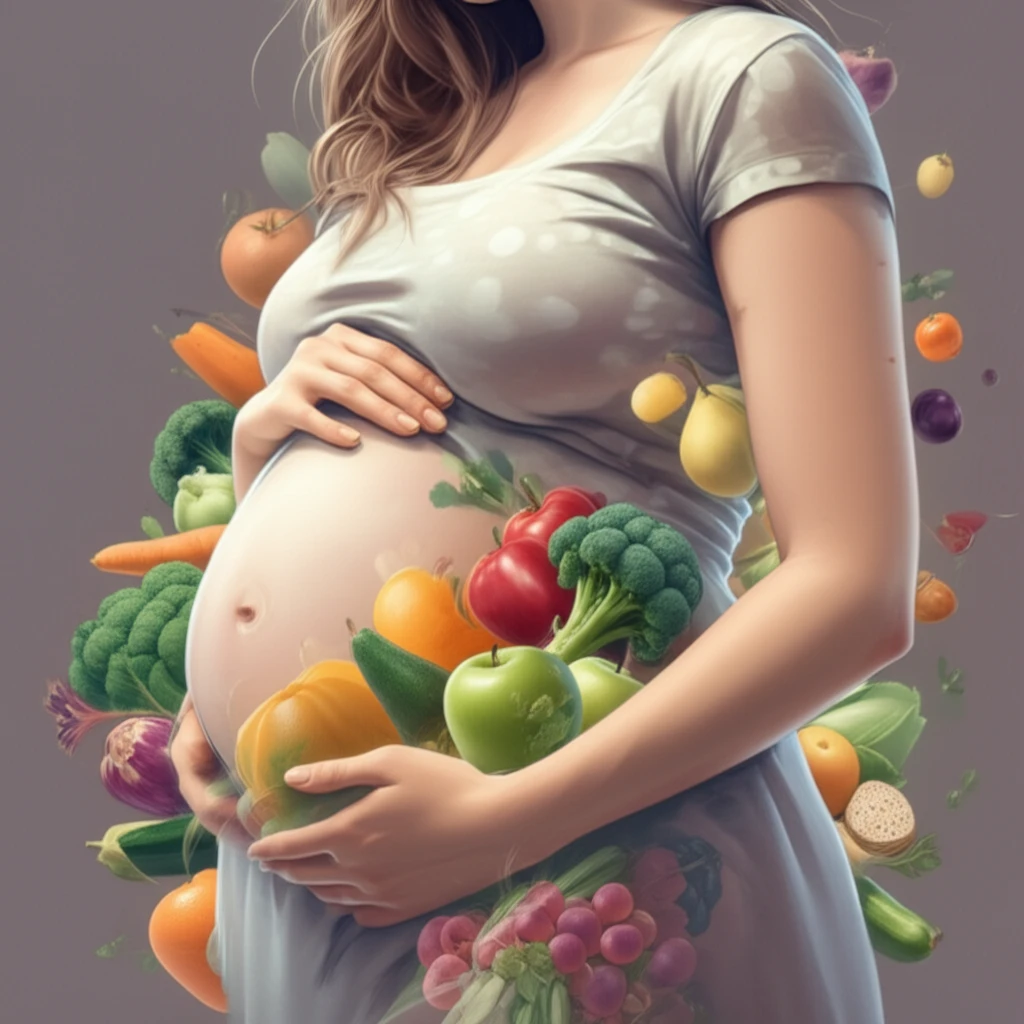 Surreal illustration depicting the challenge of accurately perceiving calorie intake during pregnancy.