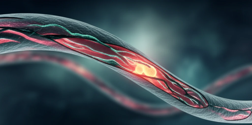 Futuristic vascular graft with glowing endothelial cells