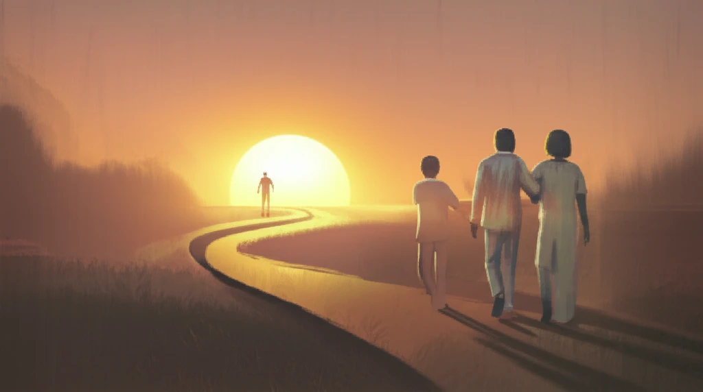 Person Walking Towards a Healthy Future with Medical Guidance