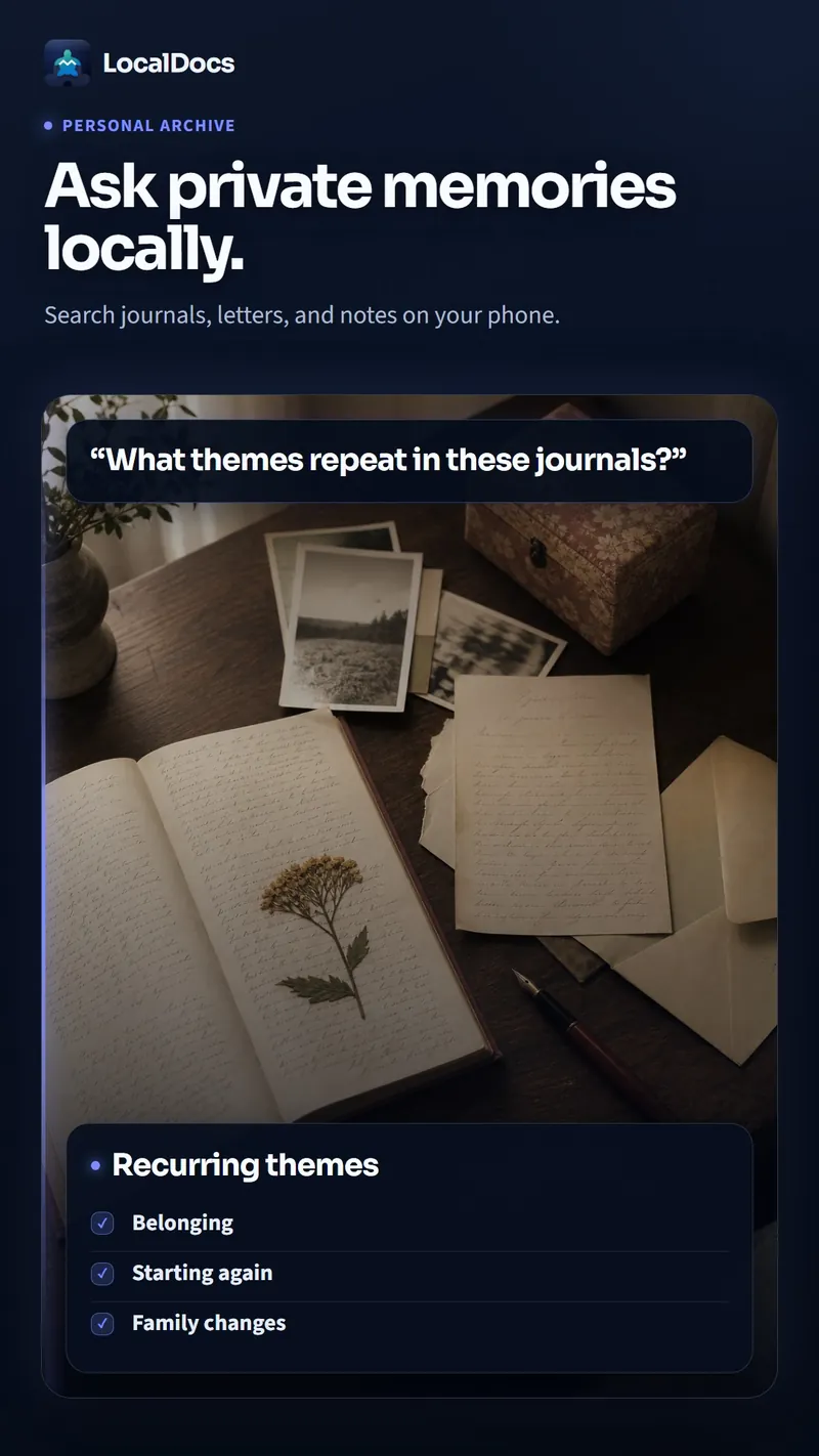 Search your private journals and diaries