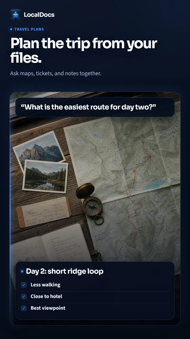 Plan the trip from your files