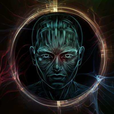 Digital illustration of facial expression recognition technology.