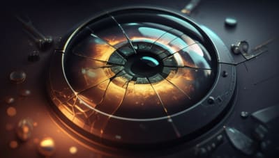 Fractured lens refocusing into a clear image