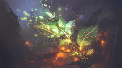 Interconnected leaves symbolizing AI in botany.