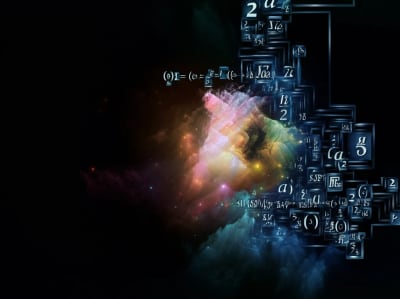 Abstract digital illustration representing the classification of Boolean functions through group theory.