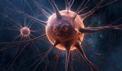Nerves intertwined with tumor cells