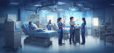 Nurses confidently administer chemotherapy in a pediatric oncology ward, using a mnemonic guide.