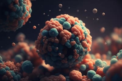 Microscopic view of tungsten and zirconium dioxide particles forming a robust alloy.