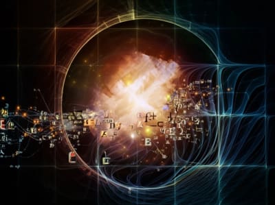Surreal illustration of interconnected data nodes with probabilistic paths, representing stochastic modeling.