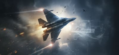 Fighter jet executing a complex maneuver with advanced control systems.