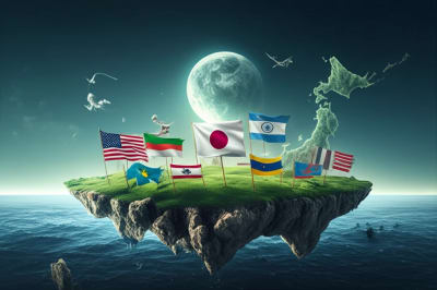 Digital illustration of Japan-Pacific Island cooperation.