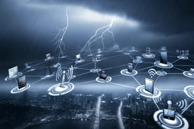 A resilient mobile network connecting devices during a storm.