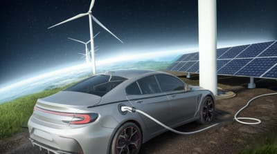 Electric car charging with renewable energy