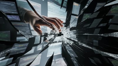 Distorted data being analyzed and corrected.
