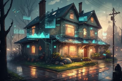 AI analyzing house for curb appeal.