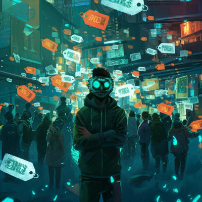 Person in digital mask navigating personalized pricing.