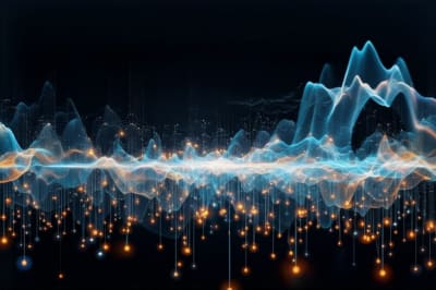 Digital illustration of interconnected nodes symbolizing common noise and systemic risk.