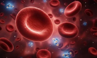 Surreal illustration of eryptosis in red blood cells