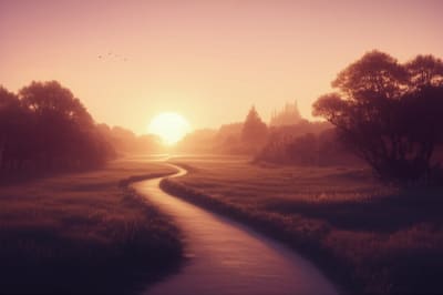 Illustration of a peaceful landscape symbolizing end-of-life decisions