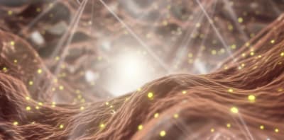 Microscopic view of nanofibers creating a protective barrier against X-rays