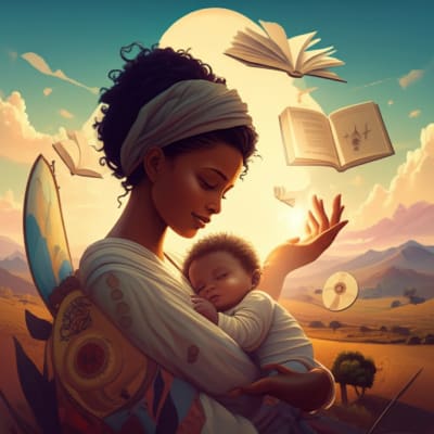 Empowered Ethiopian woman with her child, symbolizing knowledge and protection against HIV.