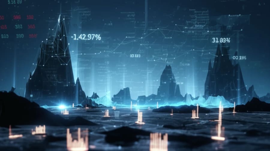Financial market landscape symbolizing robust portfolio optimization.