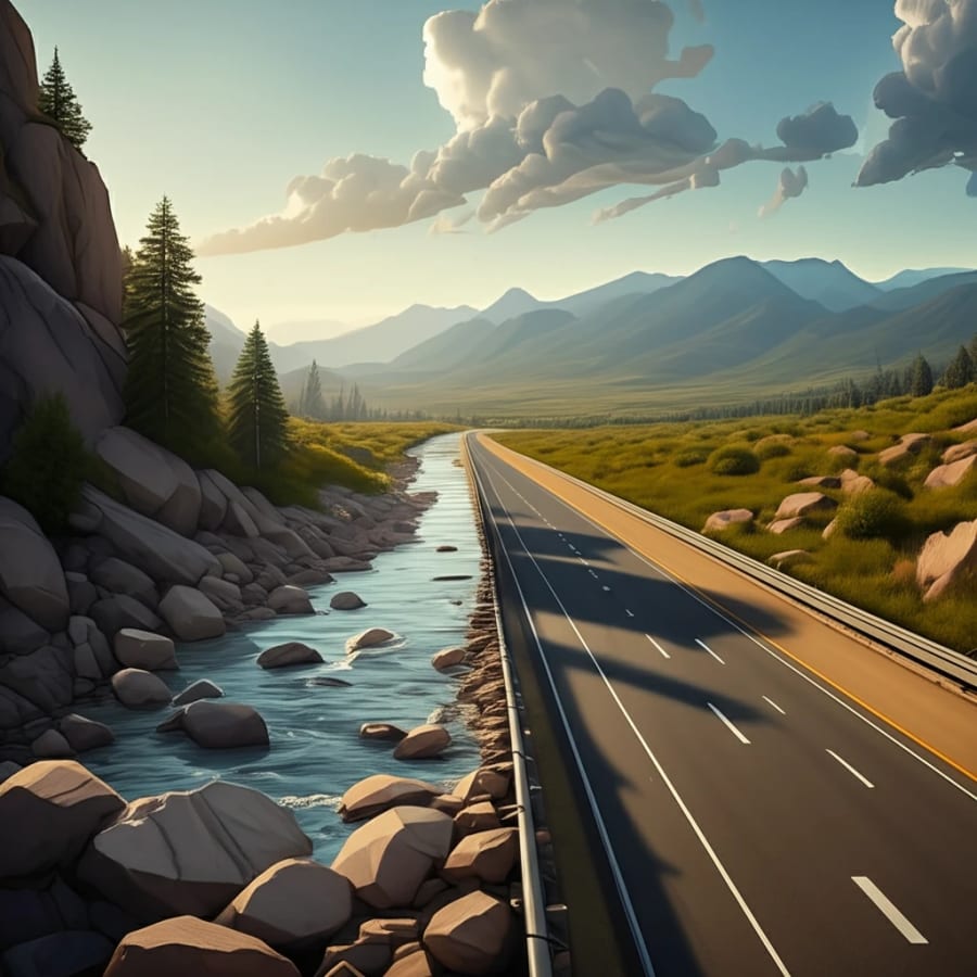 Bitcoin vs. S&P 500: A surreal landscape symbolizing investment risk and return.