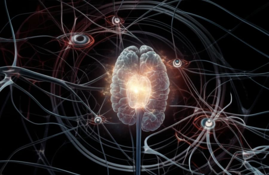 Illustration of Pituitary Gland with Nerves
