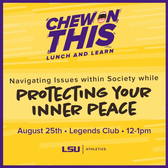 LSU Athletics prevention and education event flyer