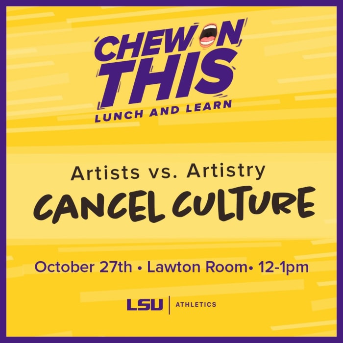 Chew On This lunch-and-learn series event flyer at LSU