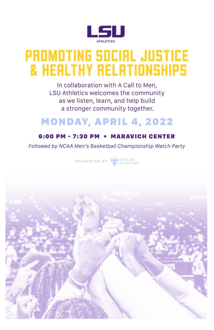 Event flyer from an Eddie St-Vil program at LSU Athletics
