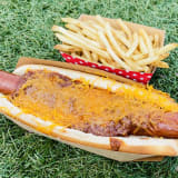 Chili-Cheese All-Beef Foot-long Hot Dog Image