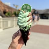 Green Mint and Chocolate Soft-serve Swirl Cone Image