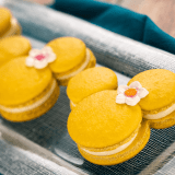 Mickey-shaped Lemon-Violet Macaron Image