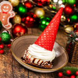 Santa Hat Brownie Sundae Image