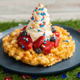 Red, White, and Blue Funnel Cake Image