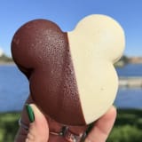 Mickey-shaped Almond Black and White Cookie Image