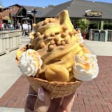 Bananas Foster and Salted Caramel Soft-serve Swirl Sundae Bowl Image
