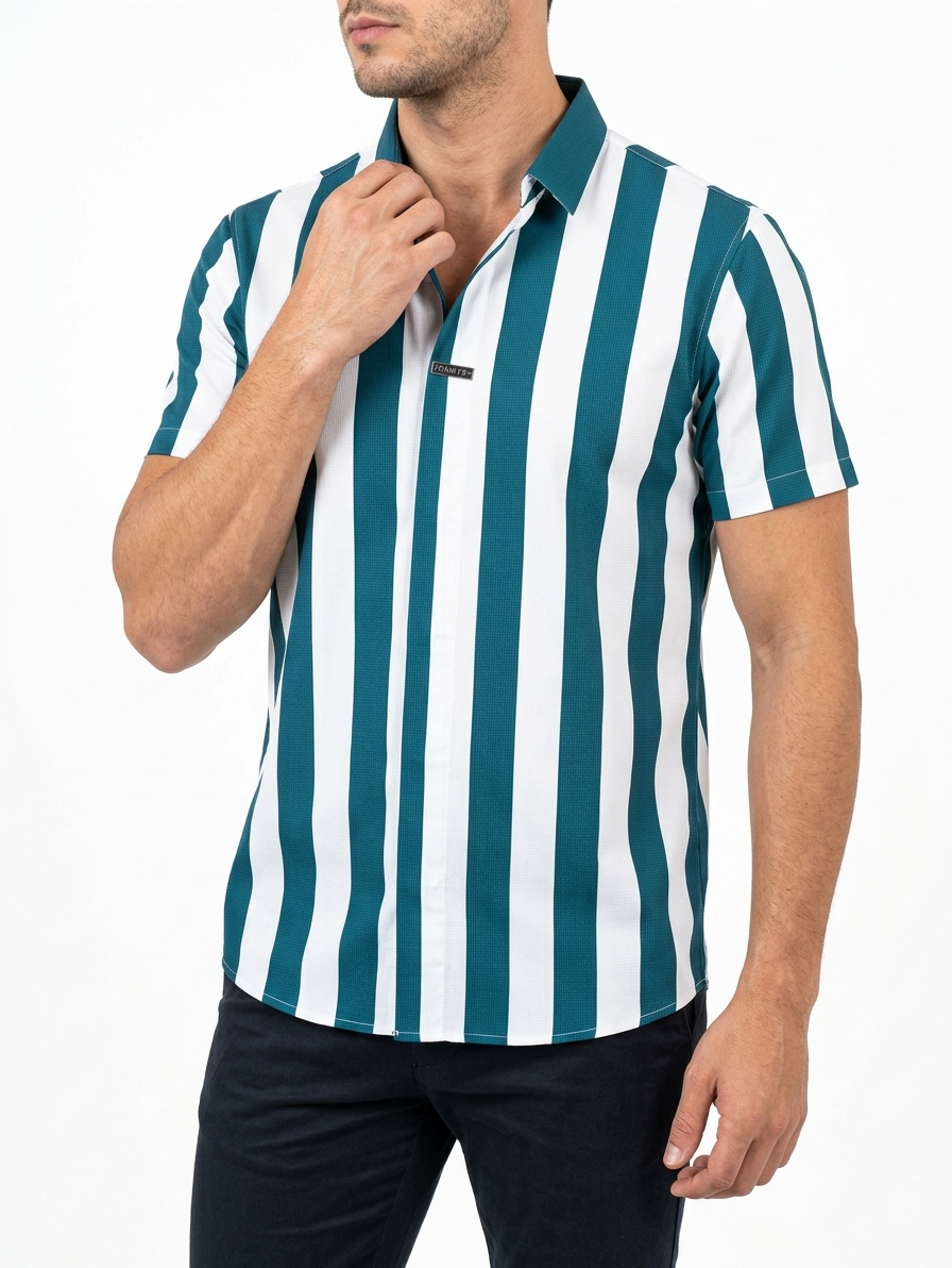 Striped Shirt — White/Navy