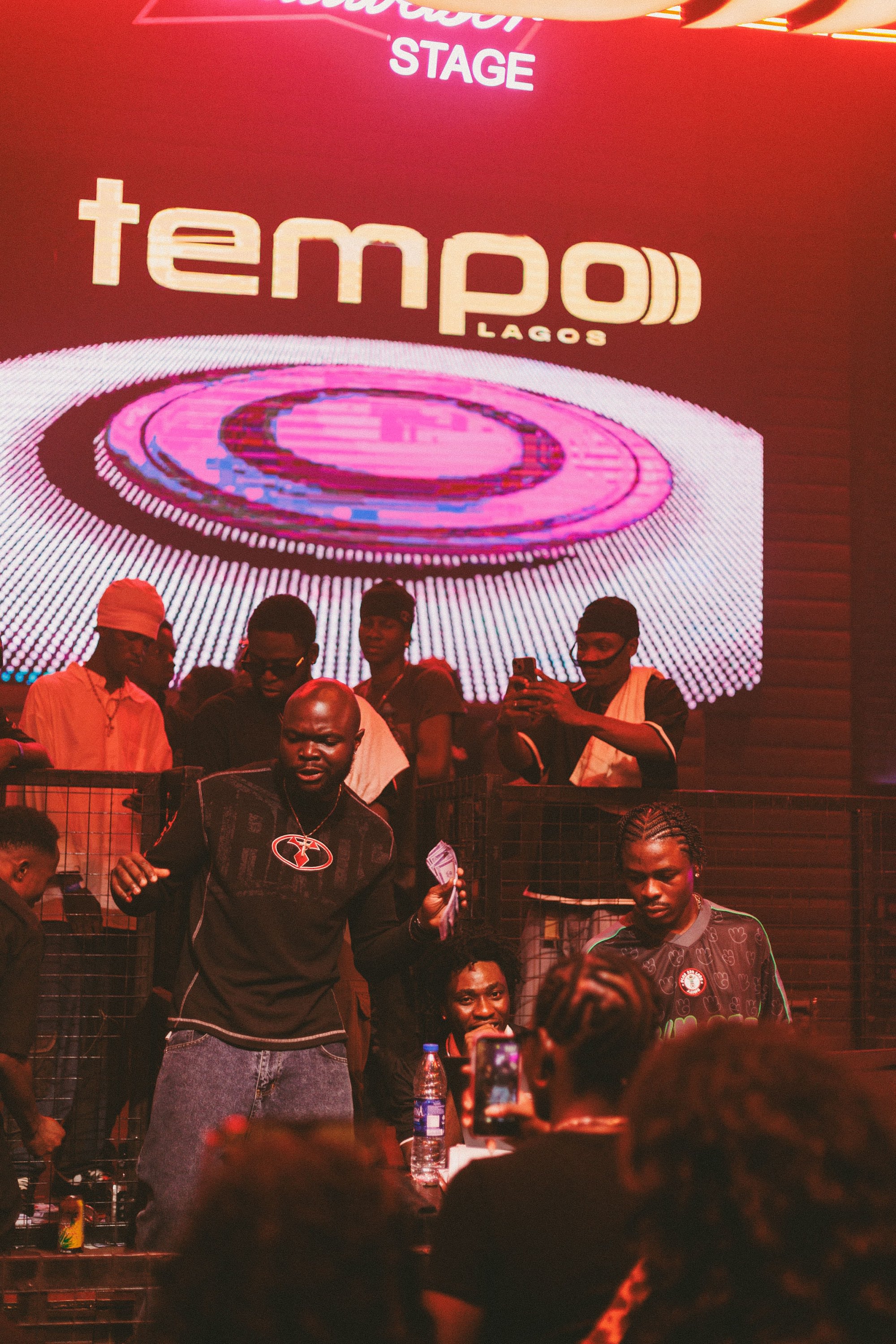 The Tempo Lagos lockup on the LED wall above the crowd, Tempo Vol. 04