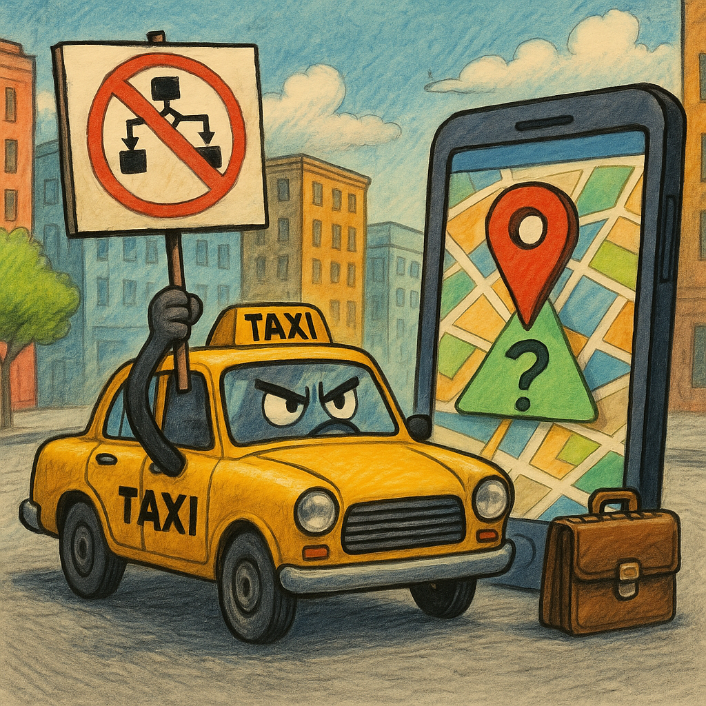 Cuando el taxi protesta contra el algoritmo… ¿Un GPS para la burocracia?