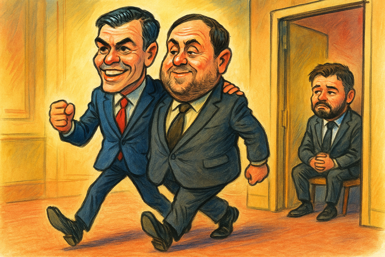 Sánchez y Junqueras, el dúo dinámico que deja a Rufián en la sala de espera
