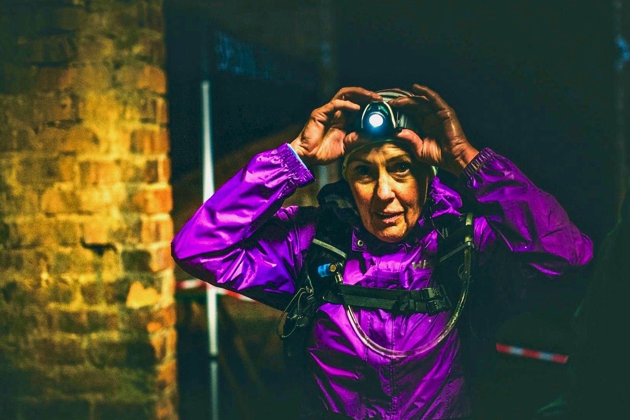 preparing for a night-time run in winter