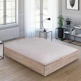 ROYAL SLEEP Canapé Abatible de Madera con Gran Capacidad, Tapa 3D Transpirable, Color Natural Montaje y Retirada de Usado Incluido