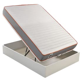 What the Sleep I Pack colchón sostenible HR con visco y canapé blanco gran capacidad I Entrega, montaje dentro del domicilio y retirada de usado incluida I Rap I Gris I 3 años garantía
