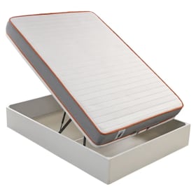 What the Sleep I Pack colchón sostenible HR con visco y canapé blanco gran capacidad I Entrega, montaje dentro del domicilio y retirada de usado incluida I Soul I Gris I 3 años garantía