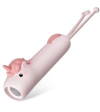 ZKLiLi Linterna recargable, Luz LED de alto flujo ajustable, linterna portátil para niños, para emergencias de camping y senderismo, regalo de linterna unicornio para niños