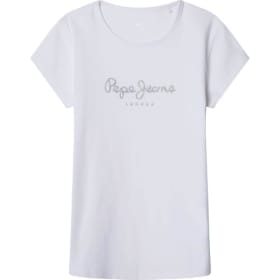 Pepe Jeans Hana Glitter N - Camiseta para niña, Blanco (Blanco), 12 años