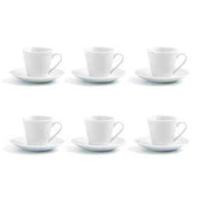 Quid Renova Blanca Set 6 Tazas Con Plato Porcelana 9cl Porcelana Apto Microondas Reciclable