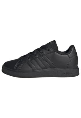 adidas Grand Court Lifestyle Tennis Lace-Up Shoes, Zapatillas de Tenis Unisex niños, Carbon Black Carbon Black Grey Six, 34 EU
